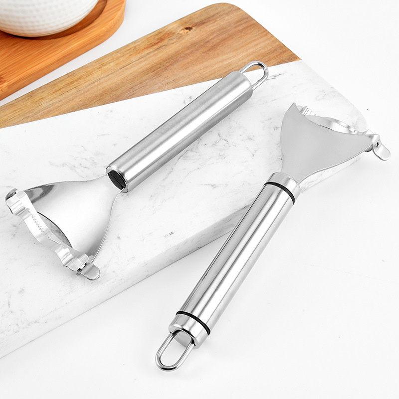 Gadget da cucina Pialla mais in acciaio inossidabile Pelapatate Grattugia Maniglia ergonomica Grattugia frutta uso domestico Utensili patate vegetali