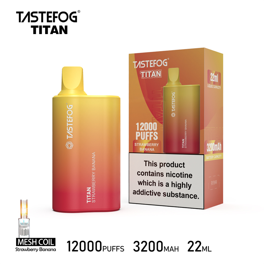 Vendita all'ingrosso Puff 12k Tastefog Titan Vape Pod Vapes Puff 12000 Sigaretta elettronica 2% 3200mAh Super Batteria Non è necessario caricare il vaporizzatore