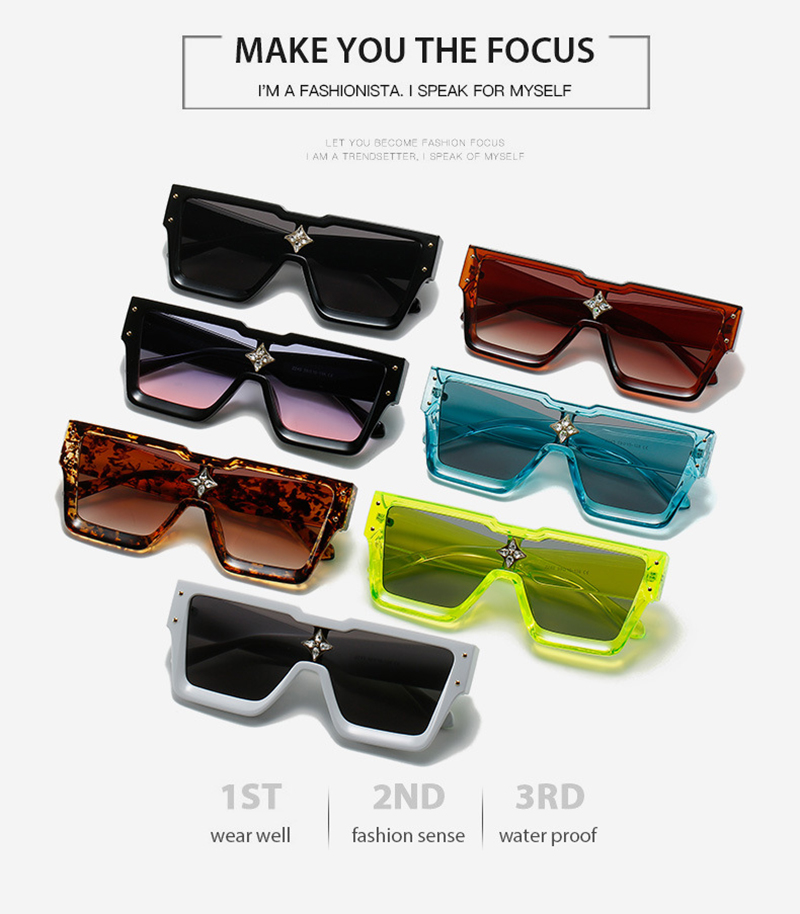 Luxury Designer sunglasses Crystal Oversized Women Square Sunglasses Trending Men Shades UV400