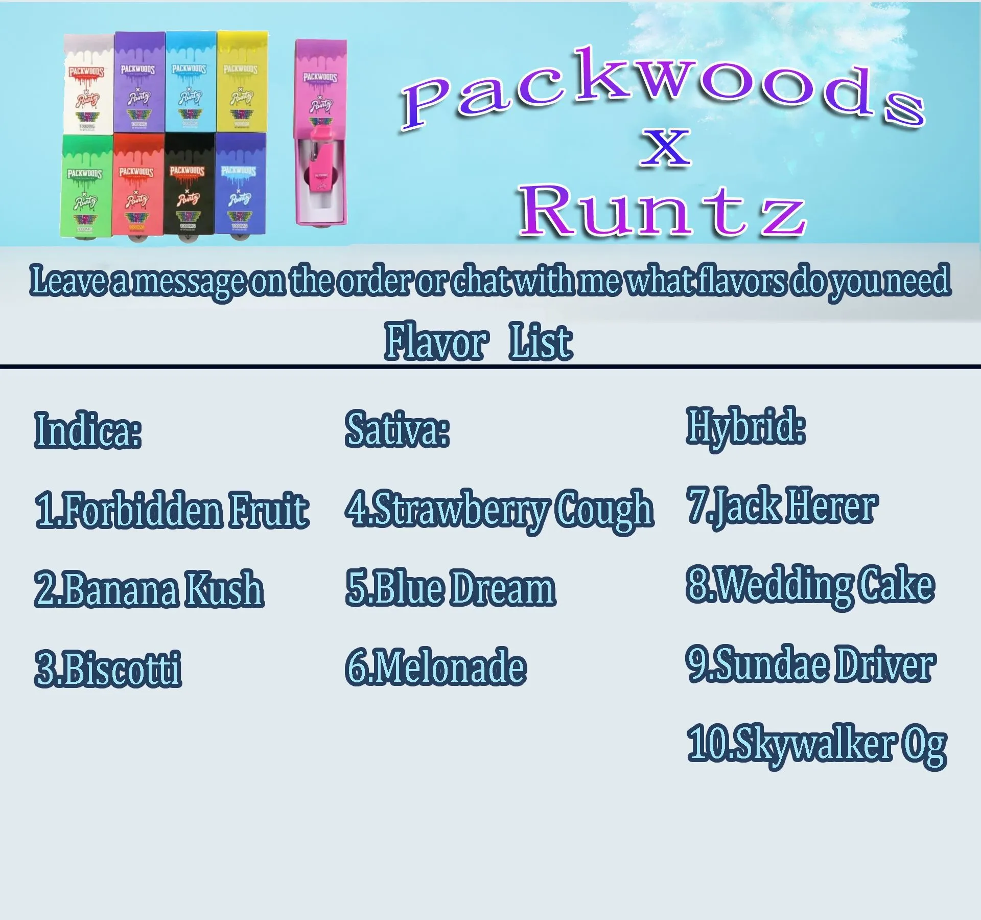 Authentic Packwoods X Runtz Packwood Disposable vape pens 1ml pod 380mAh Rechargeable Battery Empty Vapes Pen cookies dabwoods cakes runty