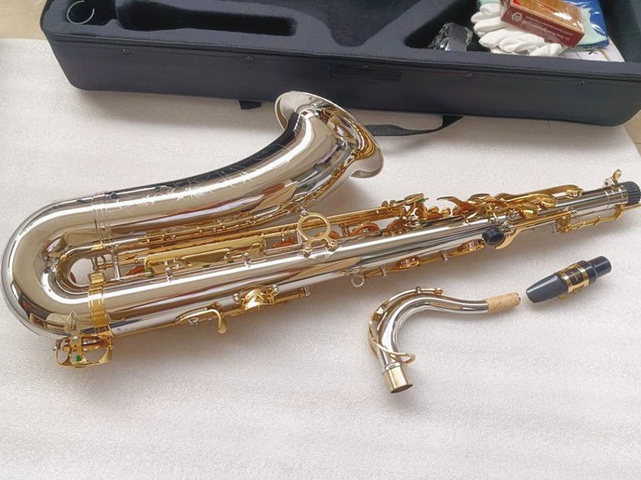 Tenor Saksofon T-902 B Flat Tune Brass Musical Instruments Nickel Srebrny Body Klucz Sax z akcesoriami obudowy