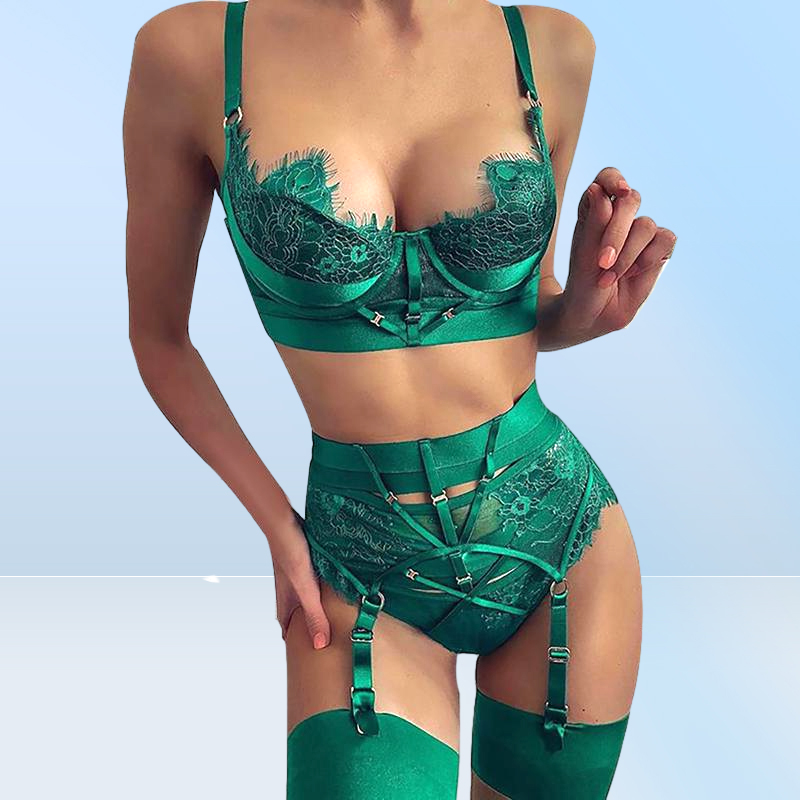 Women039s Sleepwear Woman Sexy Lingerie Set Ladies Eyelashes Lace Stitching Temptation Pajamas Lenceria Sensual Mujer5075269