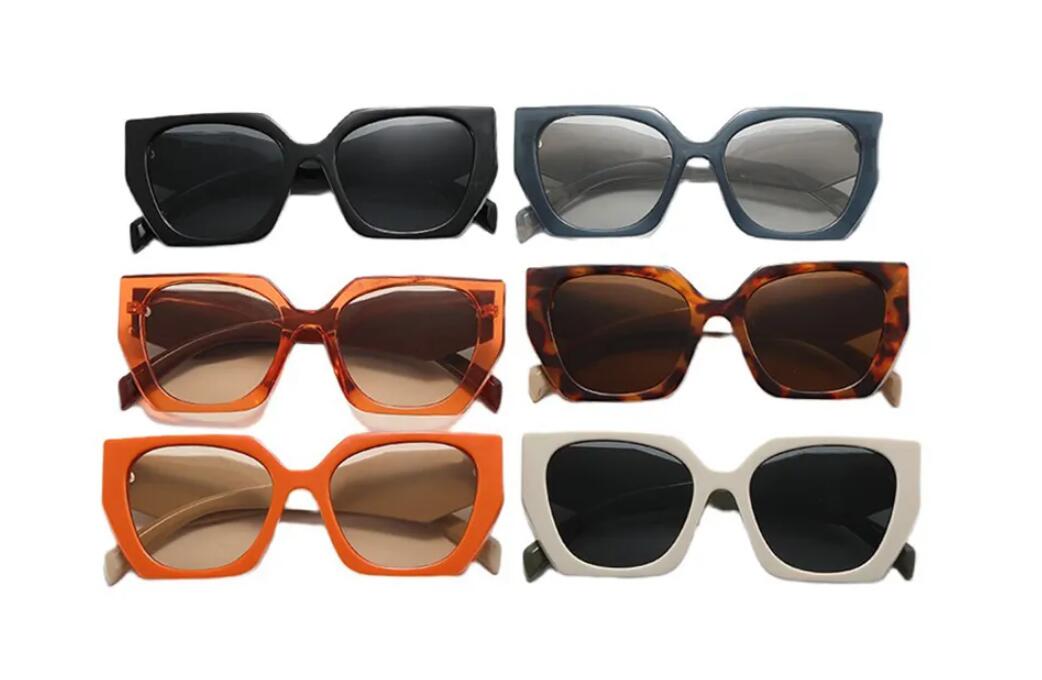Дизайнерские солнцезащитные очки Классические очки Goggle Открытый пляж Солнцезащитные очки для мужчин и женщин Смешанные цвета Опционально треугольная подпись с 17 цветами