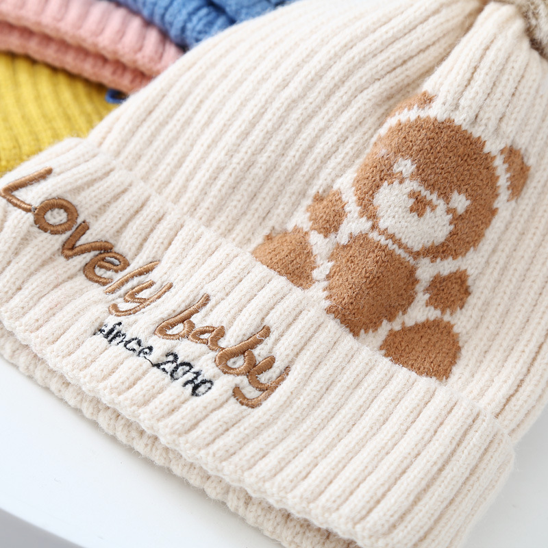 Mode 3-10Y Kinder Hut Schal Set Plüsch Warme Baby Gestrickte Hut Jungen Schöne baby Wolle Hut Mädchen Weihnachten Geschenk