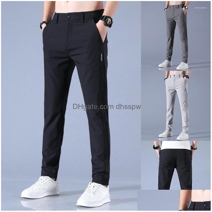 mens pants mens golf trousers quick drying long comfortable leisure with pockets stretch relax fit breathable zipper design