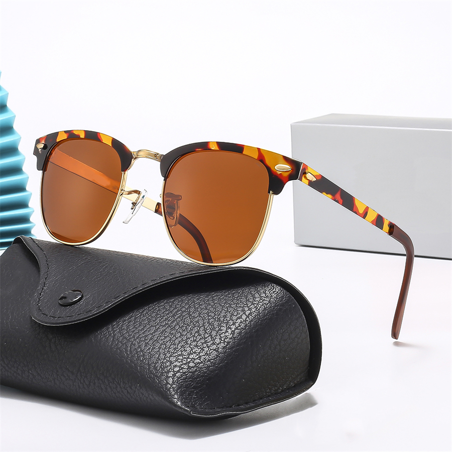 Lüks Tasarımcı Güneş Gözlüğü Kadın Erkek Gözlükleri Marka Moda Sürüş Gözlükler Vintage Seyahat Balıkçılık Yarım Çerçeve Güneş Gözlükleri UV400 Yüksek Kalite