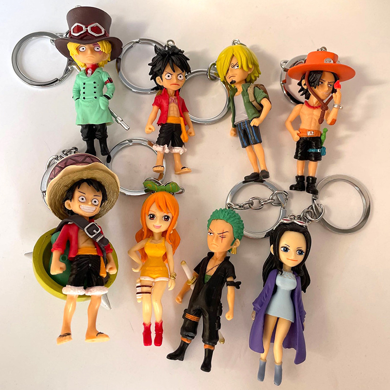 Portachiavi auto Kawaii Bulk Anime Rufy Chopper Portachiavi con ciondolo bambola All'ingrosso in massa Simpatici studenti di coppia Regalo creativo personalizzato San Valentino 8 Stile DHL