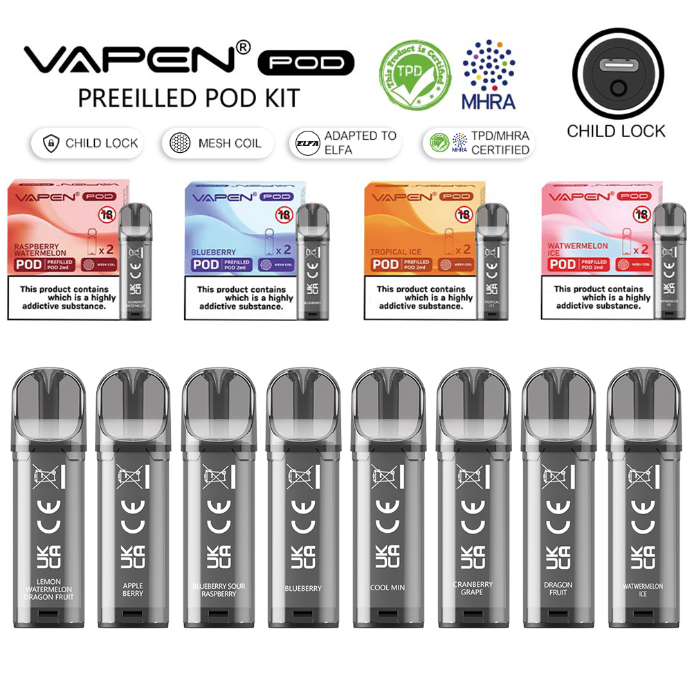 Original Vapen Pod 650Puffs Förfylld engångsvap