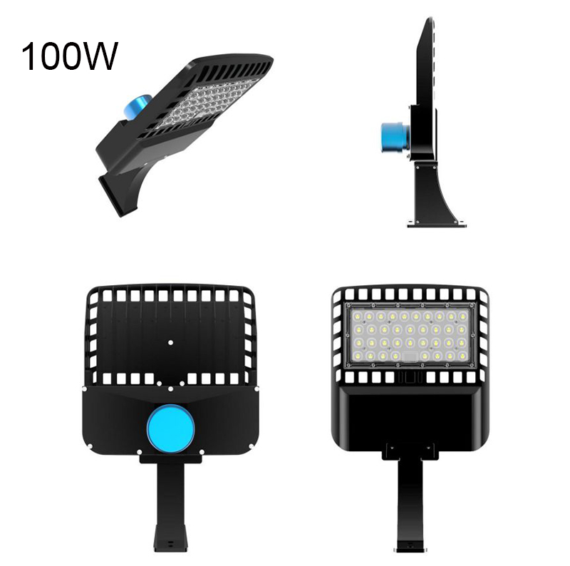 Le parking de 100W 200W 300W LED allume le poteau de boîte à chaussures de rue allume l'éclairage de sécurité d'inondation de zone commerciale extérieure imperméable IP65 130LM/W du crépuscule à l'aube