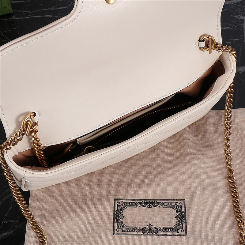 Designer Luxury Women Marmont Quilting Mini Chain 751526 With Wallet Shoulder Bag Leather Crossbody Bag