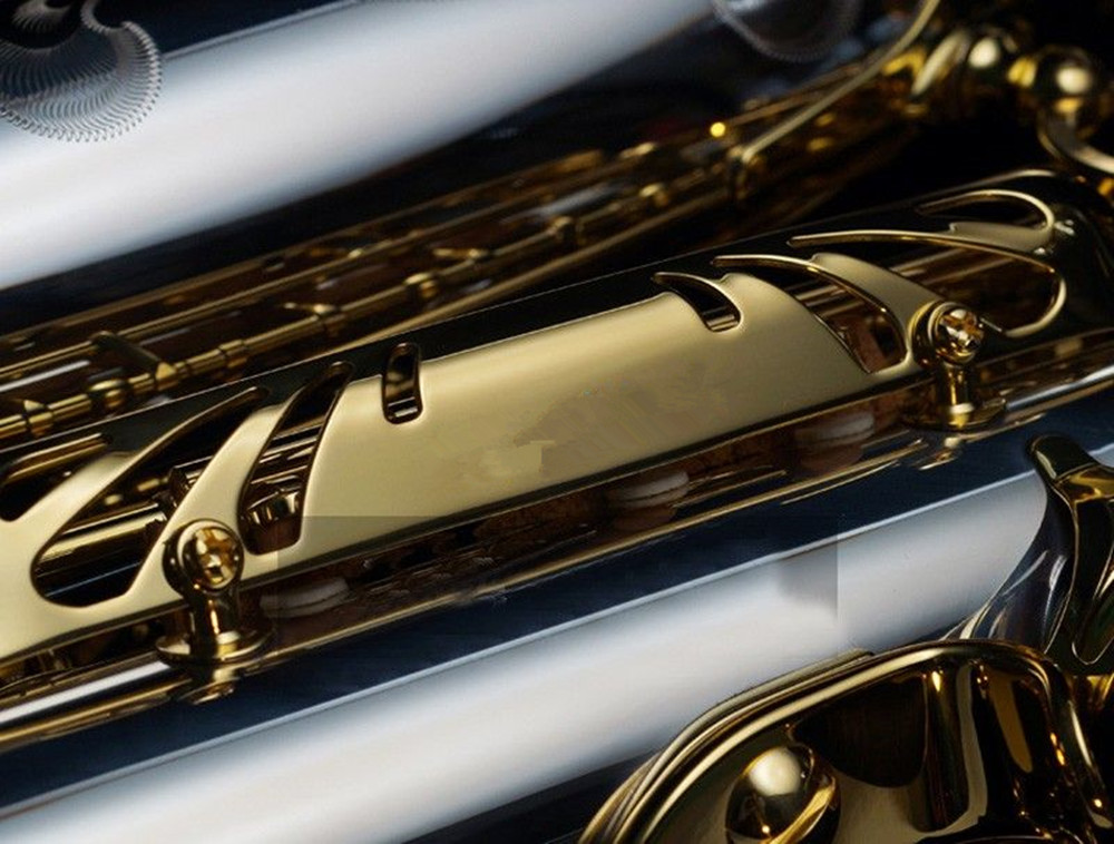 العلامة التجارية الجديدة A-WO37 Alto Saxophone Silver Plating Gold Key Profession