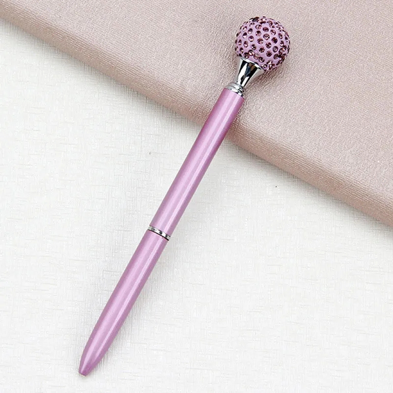 Partihandel Crystal Element Roller Ball Point Pennor Big Diamond Ball Pen Gem Wedding Office Supplies Gift 10 Färger