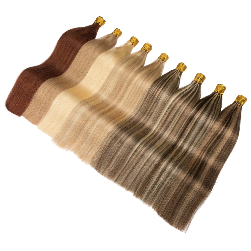 Remy Stick I Tip Extensões de Cabelo Humano Extensões de Cabelo Pré-ligadas Cabelo Virgem 16-26 Polegadas 1g/fio Pré Ligado Fusão Natural Italiano Queratina Cápsula Cabelo Preto Loiro