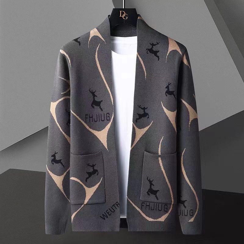 Luxury autumn new men's sweater sweater cardigan fashion handsome casual coat casual jacket trend