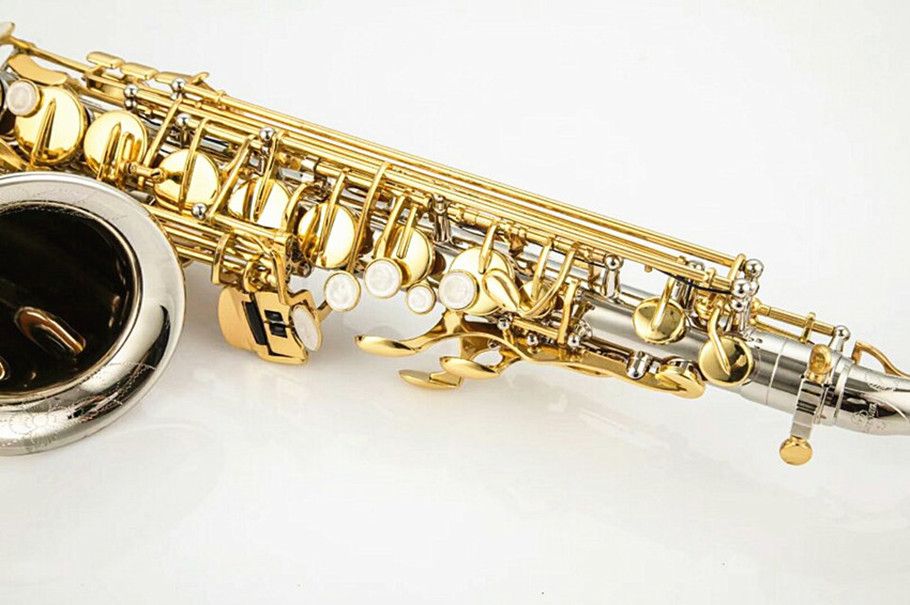 العلامة التجارية الجديدة B Flat WO37 Alto Saxophone Silver Gold Key Bearn