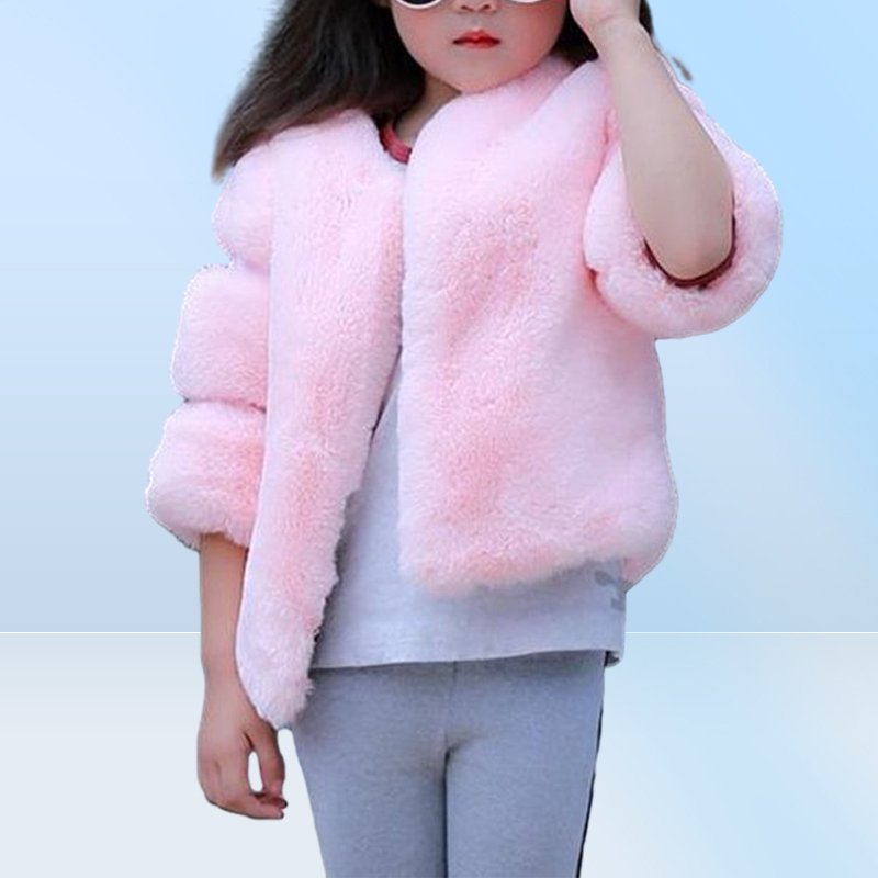 Filles fausse fourrure de lapin veste mode Chic enfants manteau de fourrure artificielle manches longues automne hiver enfants fourrure vêtements filles TZ3562538584460