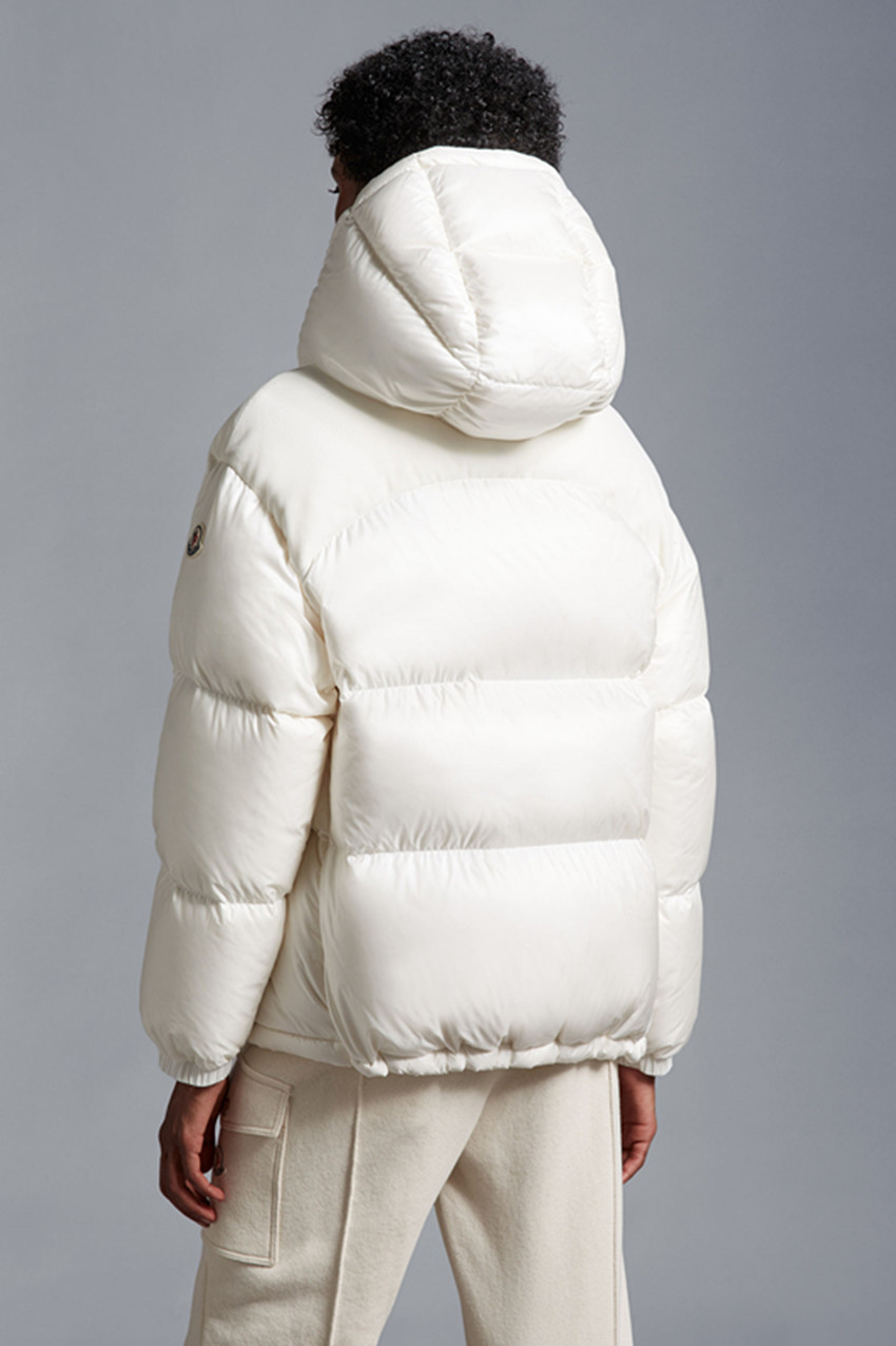 2023 가을 겨울 여성의 흰 오리 다운 파카 재킷 지퍼 후드 스트라이프 여성의 슬림 한 짧은 코트 mk23042