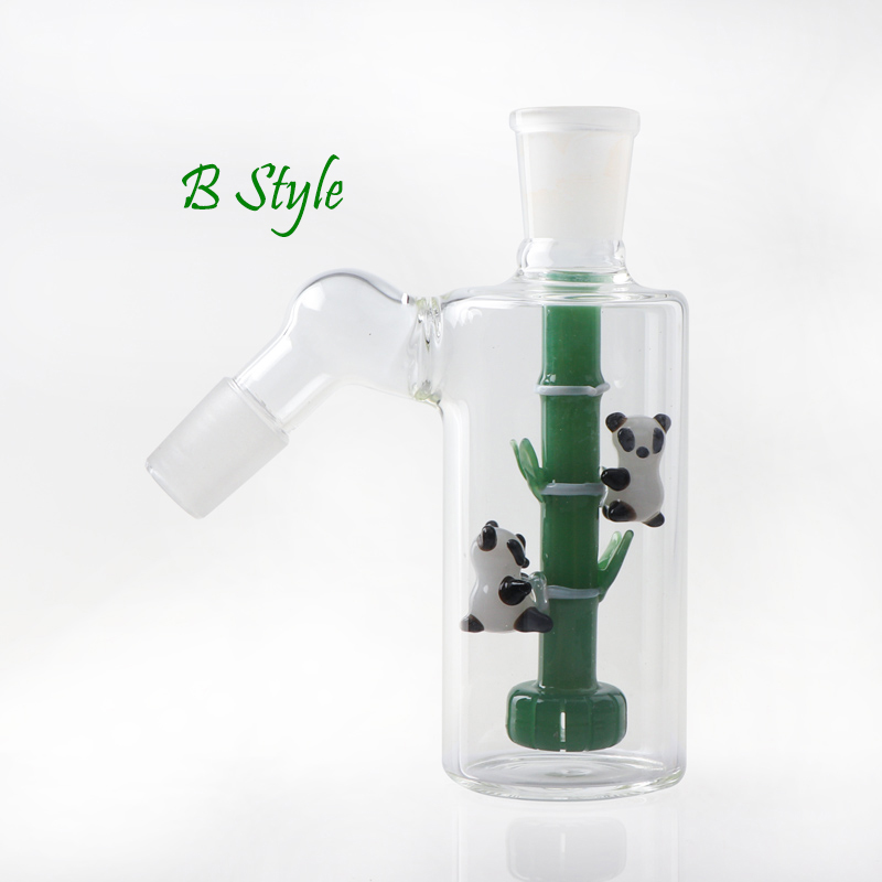 Een B-stijl glazen asvanger met mannelijke 14 mm 18 mm verbindingen voor glazen bongs Dab Rigs