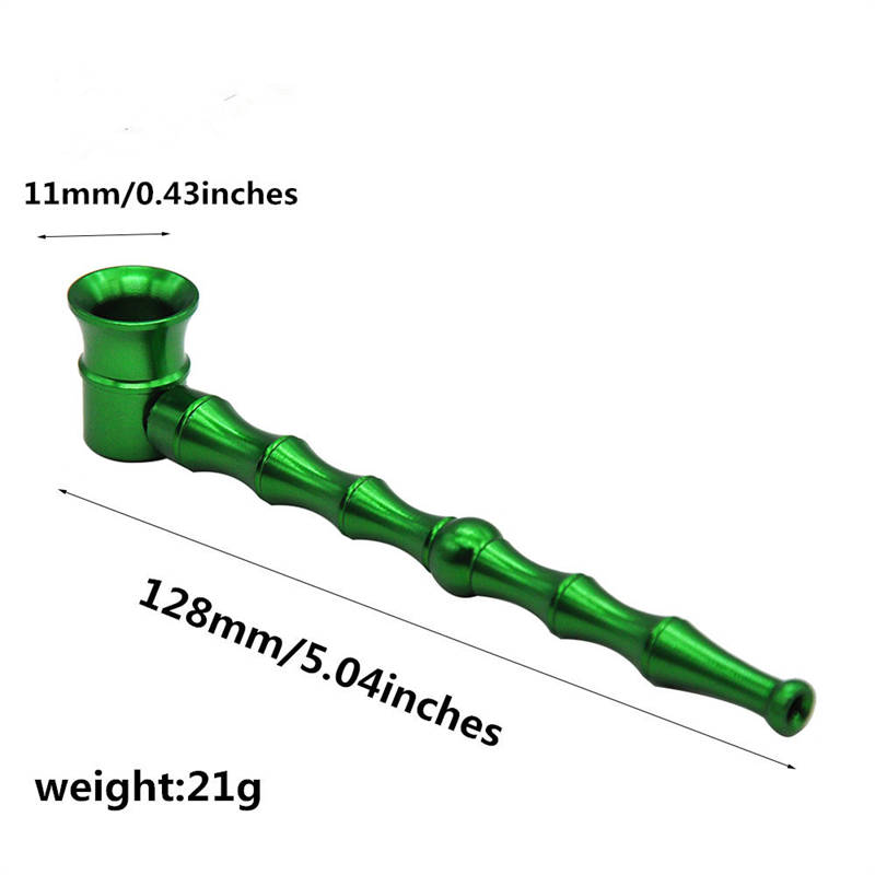 ポータブル竹のメタルミニスモーキングパイプカラフルな取り外し可能なアルミニウム合金乾燥ハーブタバコタバコ喫煙アクセサリーとメッシュグラインダーウォーターパイプツール