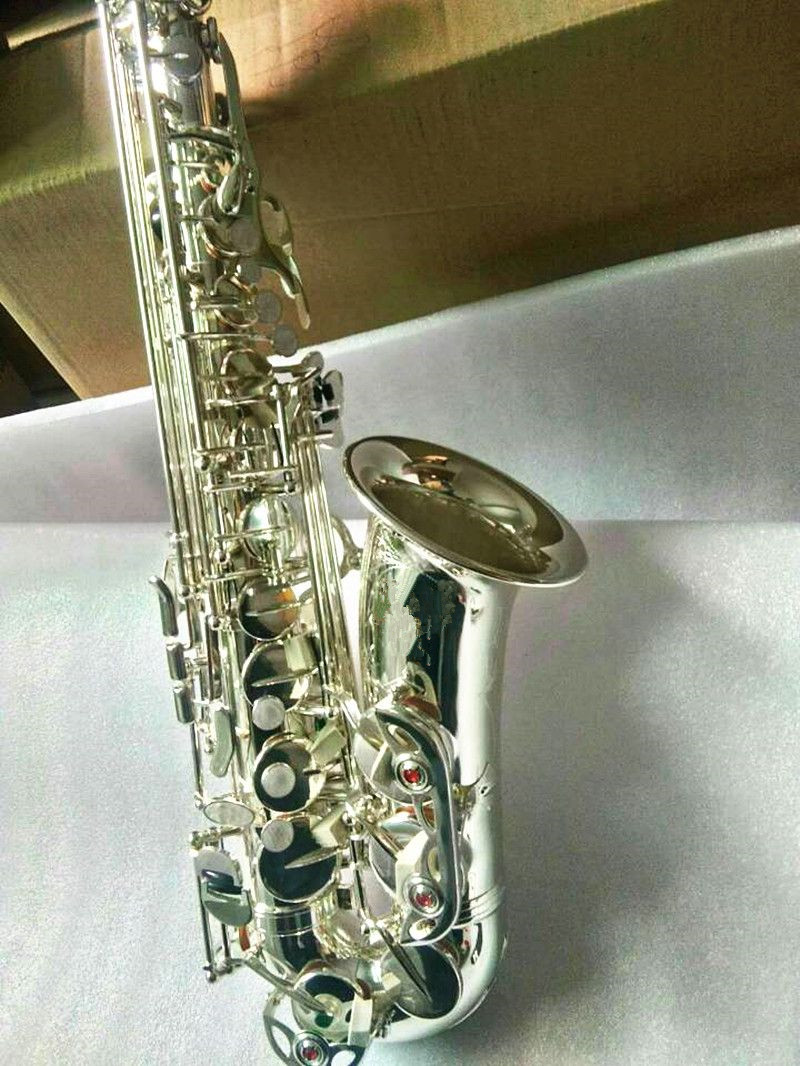 New bass saxophone Mark VI Alto Saxophone Silver Plated E Flat Brand Professional Musical Instrument Sax With Case Brass Reed. mouthpiece 