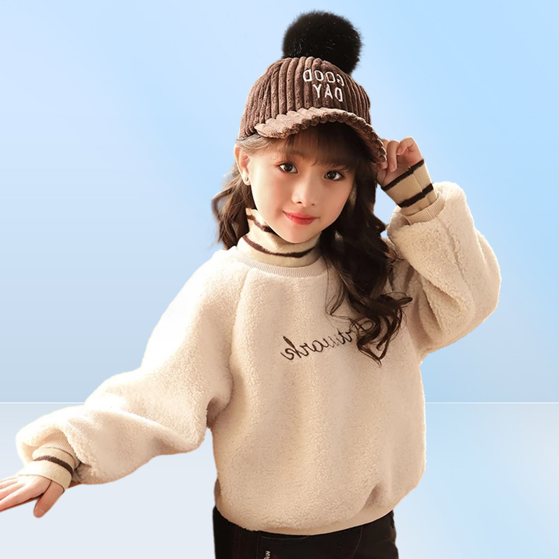 Felpe con cappuccio invernali Felpe eleganti inverno primavera autunno maglione caldo ragazza bambini più velluto lana di agnello addensare abiti bambino Boutiq9756409