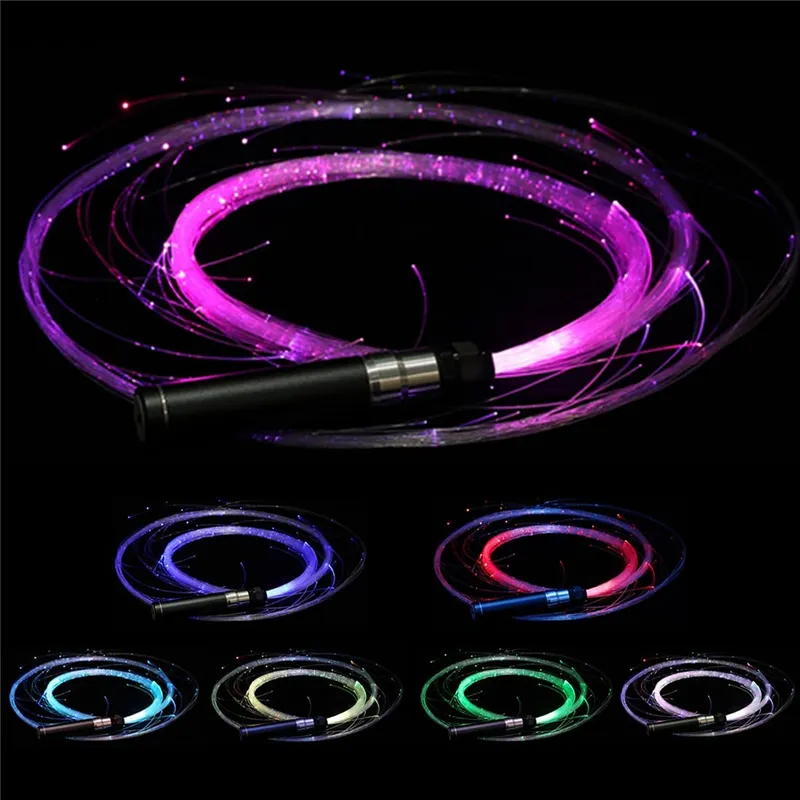 Chicote de fibra óptica led iluminação de palco usb recarregável corda de mão óptica pixel light-up chicote fluxo brinquedo dança chicotes festa iluminação mostrar para parte