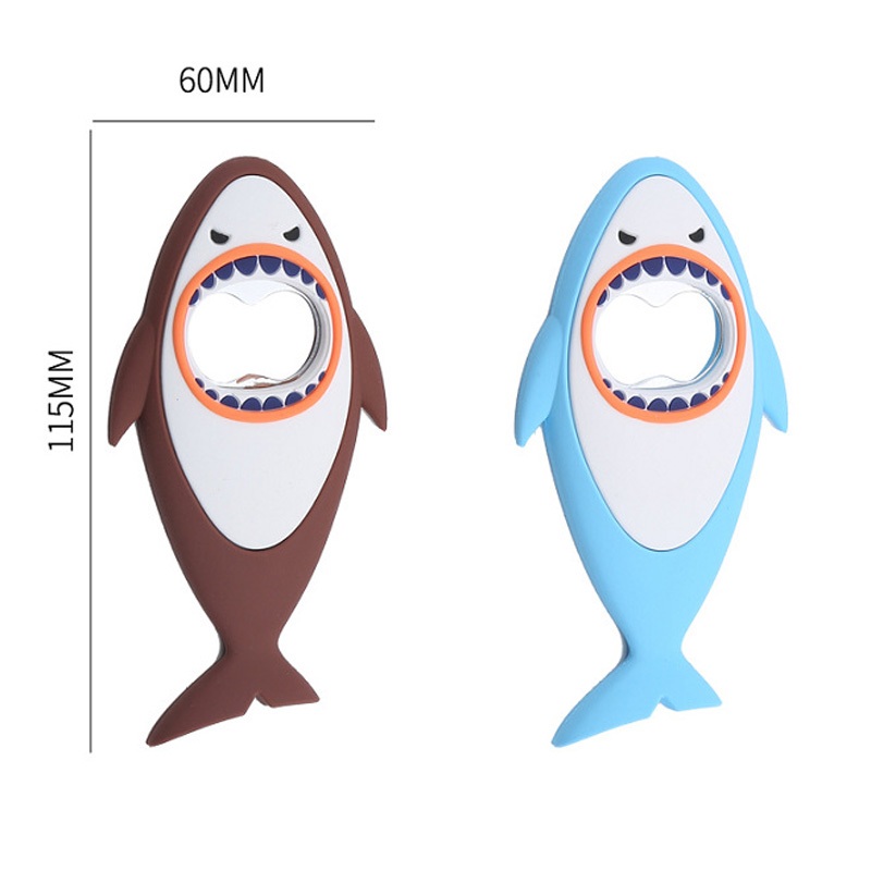 Tampa de garrafa de abertura Tubarão Abridor de garrafas de cerveja Abridor de cerveja bonito dos desenhos animados Animal Ímã 3d Tubarão Abridor de garrafas de vinho LX6181