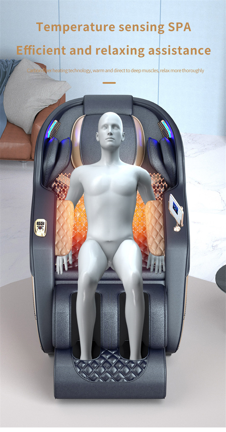 Fauteuils de massage complet du corps, chaise de massage zéro gravité, fauteuil inclinable électrique avec massage chauffant, massage intelligent multifonction