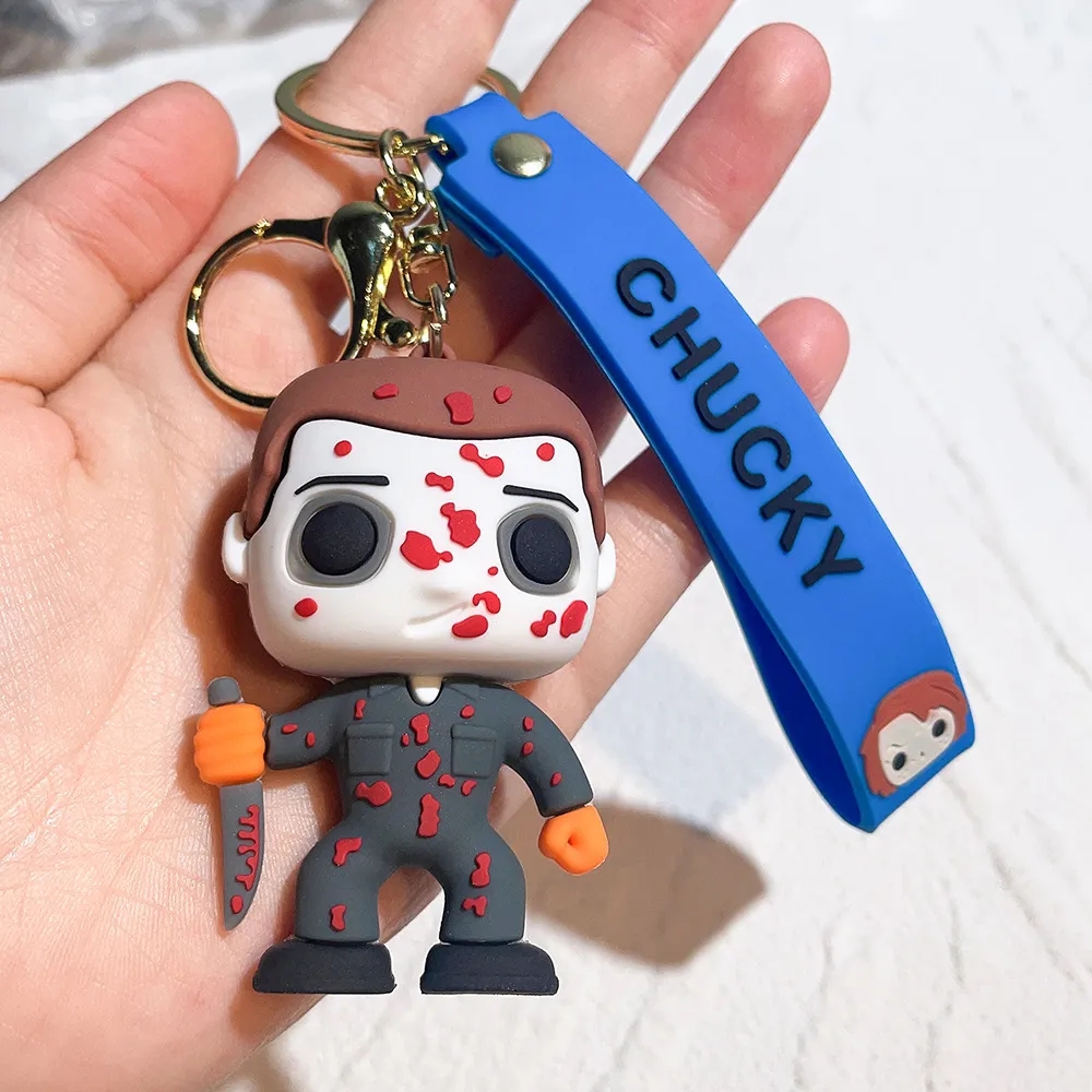 2024 Halloween Horror Series Ghost Kid Killer Keychain Ghost Kid Bride Doll Clown Soul Return Keychain