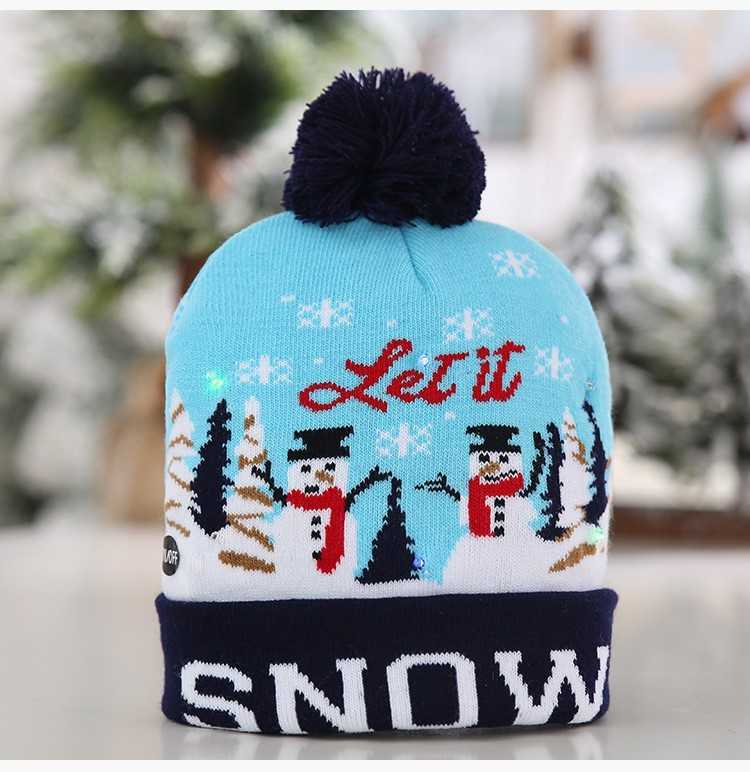 Factory Outlet Lufan LED Switch Box Knitted Hat Colorful Light Party Warm Adult Ball Hat VCS7