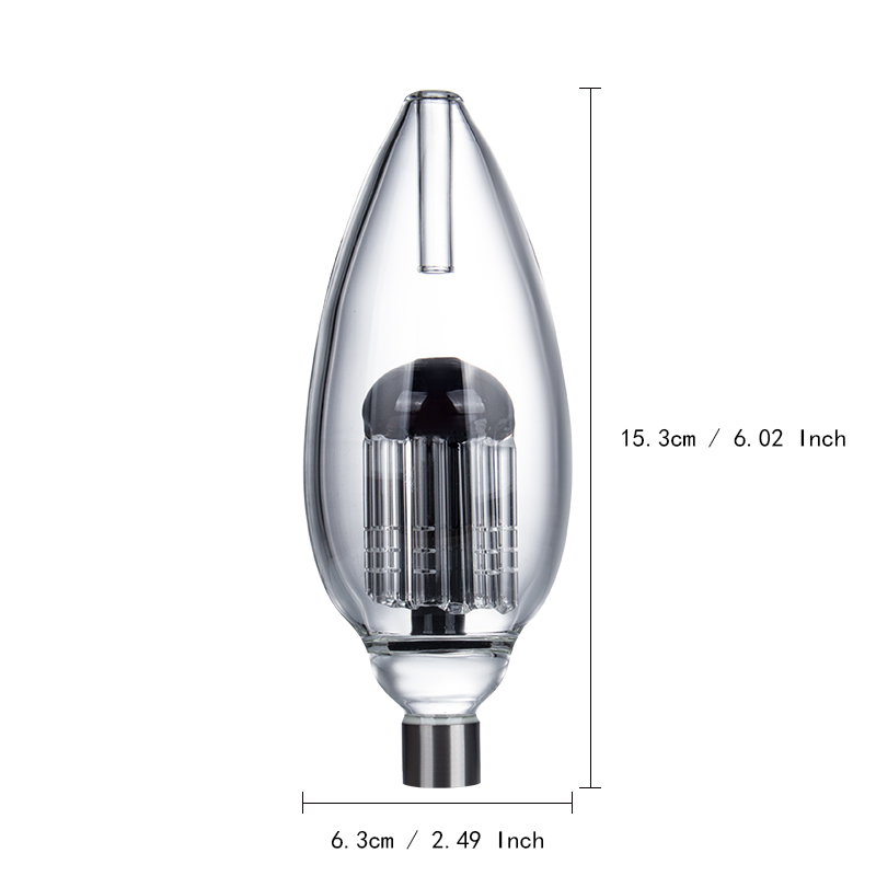 NC042 PORTABLE Glass Water Bong 8 Arms Perc Glass Filter Pipe Bubblers med 510 tråd keramisk nagel eller kvartspetsar mini dab rigg för rökning