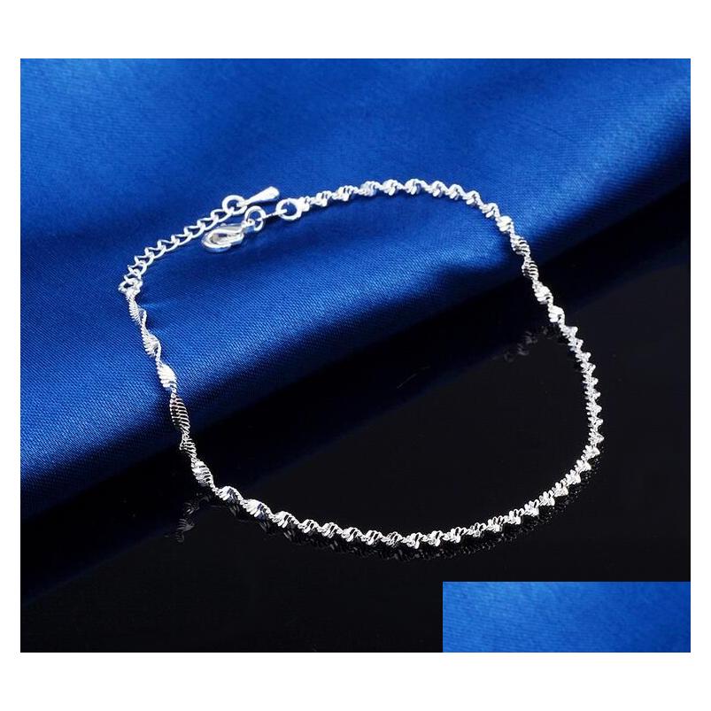 Anklets 925 Sterling Sliver Bracelet For Women Foot Jewelry Inlaid Zircon Ankle Bracelets On A Leg Personality Gifts Drop Delivery Dhgne