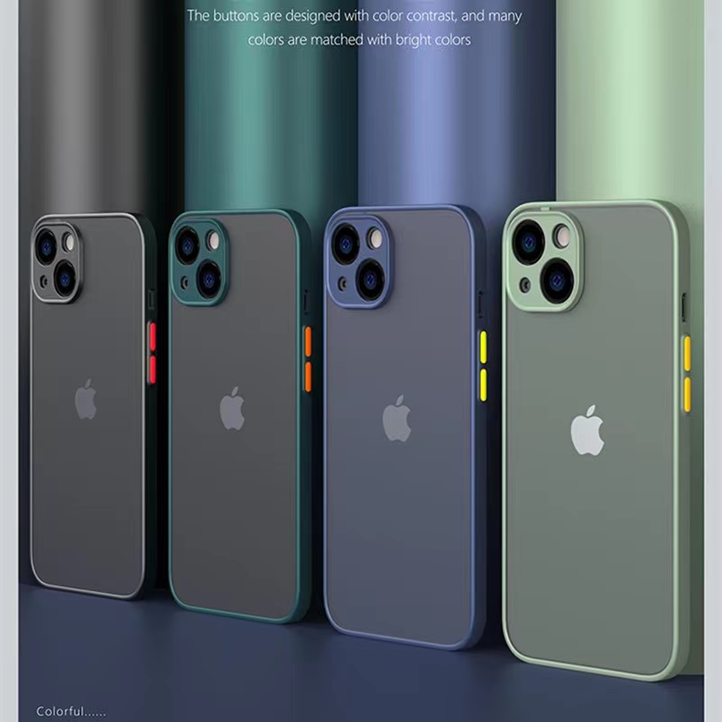 علبة Matte Matte Armor مقاومة للصدمات لـ iPhone 15 14 13 12 11 Pro Max XR XS X 7 8 Plus SE Mini Silicone Clear Cover Cover Cover Cover Cover Capa