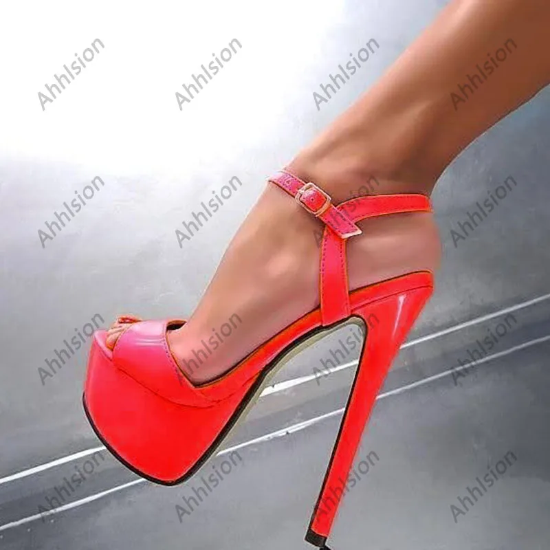 Ahhlsion New Women Summer Sandals Sexy Stiletto Heels Peep Toe Beautiful White Dress Shoes Ladies US Plus Size 5-20