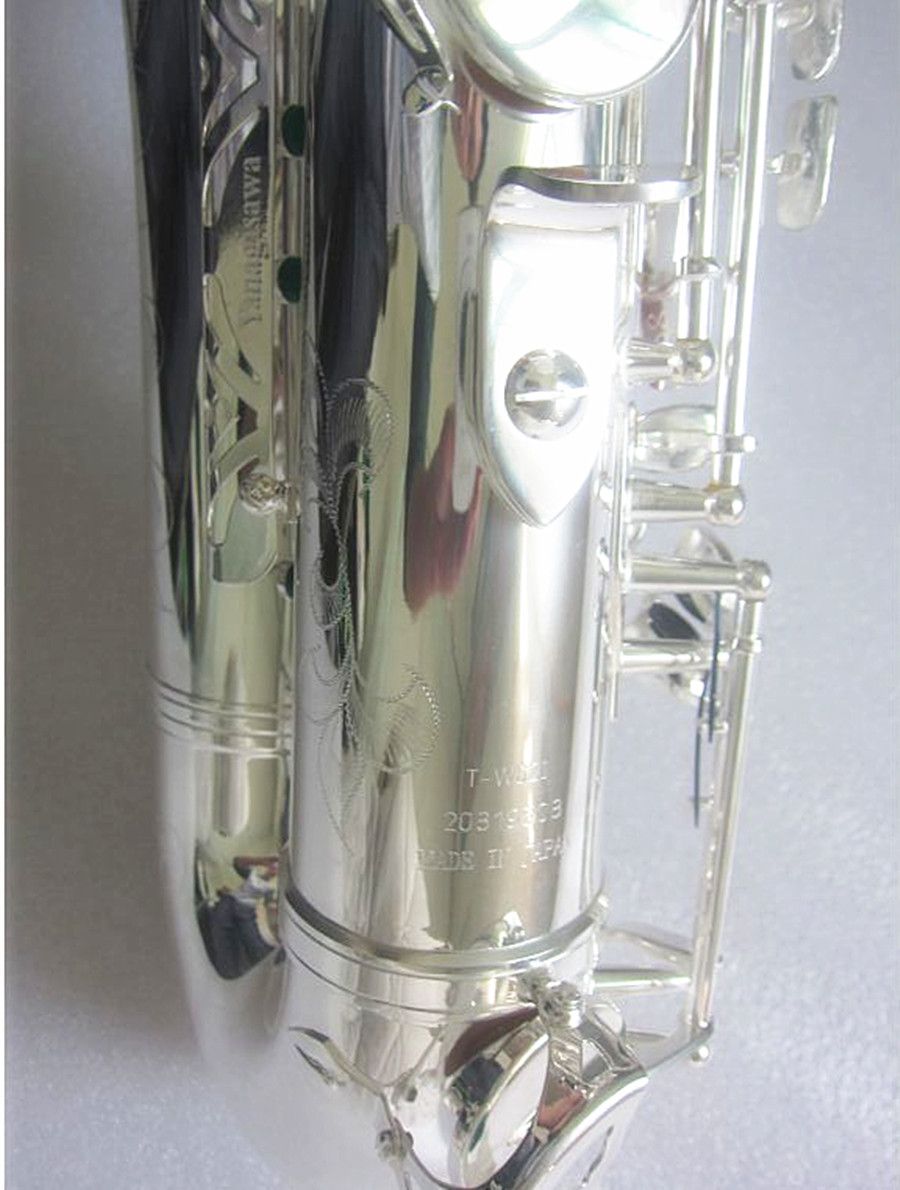 العلامة التجارية الجديدة الساكسفون T-W020 Surface Silver Placed BB Sax B Flat Silvering Sax Enderch مع إكسسوارات الحالة