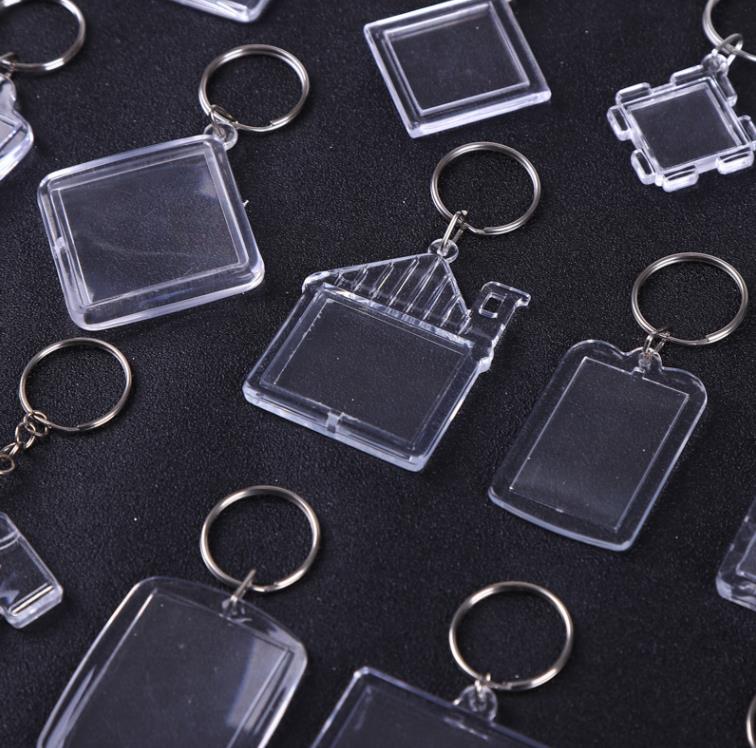 Party Favor DIY Acrylic Blank Photo Keychains T-shirt Shape Key Chains Insert Photo Key Rings 15 Styles SN882