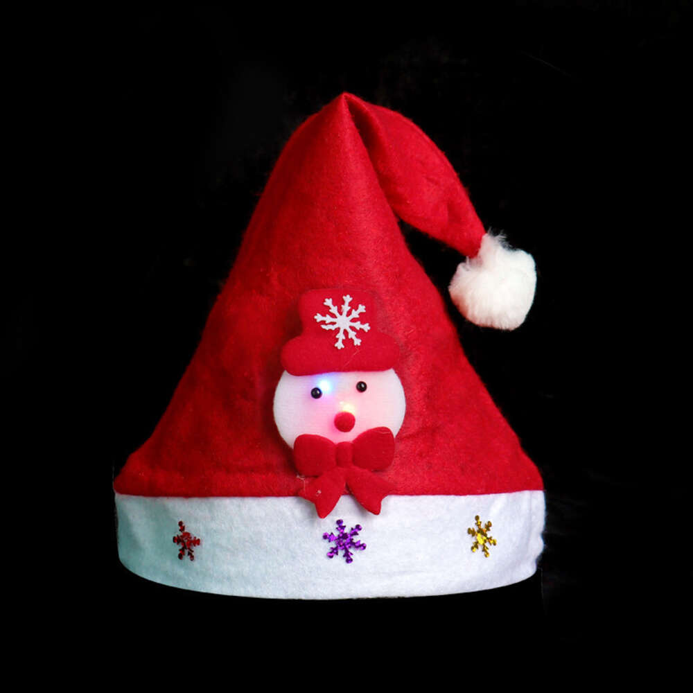 Świąteczna moda dla dzieci i dorosłych Glow Christmas Hat Gift dla dorosłych i dzieci LED Flash Santa Claus Decorations