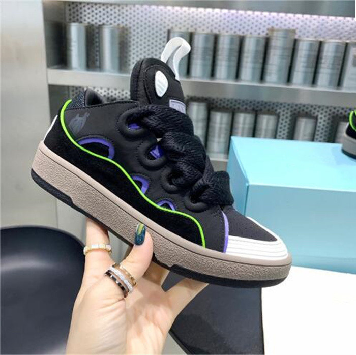 Skateboard Dress Shoes Lace-up style 90s extraordinary sneaker nappa Men Women Trainers Classic Shoe Calfskin Rubber embossed Leather Curb sneakers Trainers Shoes