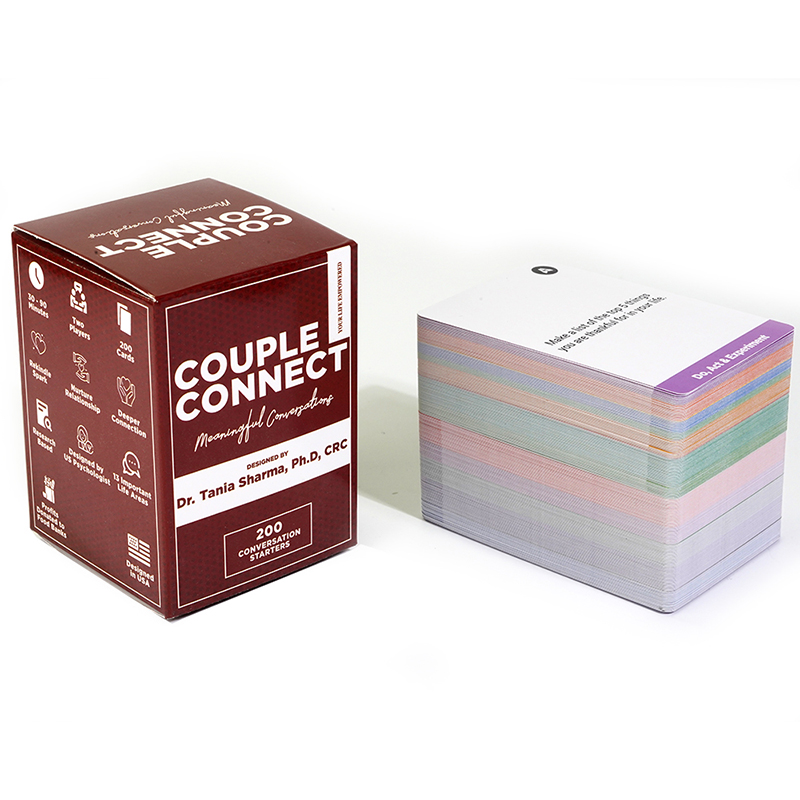 Amazon HotSale Life Sutra Vuxen Par Connect Card Game For Date Night 200 Ämnen Konversation Starters Högkvalitativ billig Board -spel