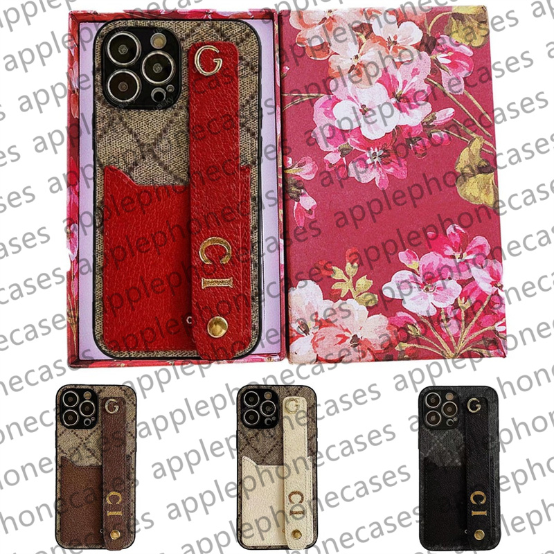 Phone Case Designer iPhone Case Credit Card Holder for iPhone 15 Pro Max Cases Apple 14 Pro Max 13 12 11 Pro 14 Plus 15 Plus Luxury Brand Wrist Strap Cellphone Cases Cover