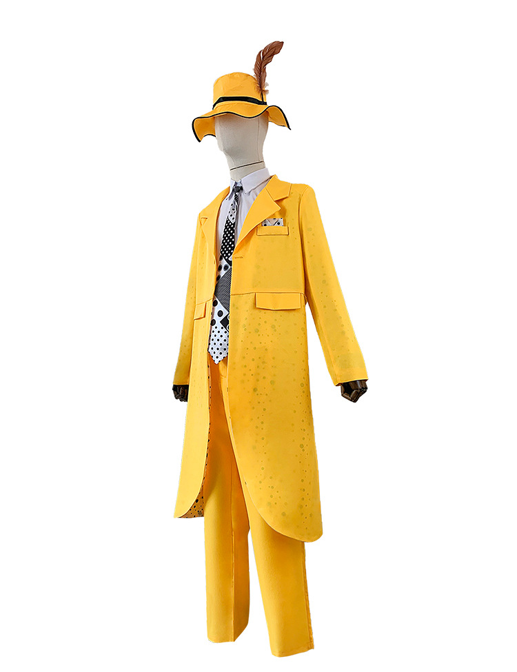 Le masque de film Jim Carrey Cosplay Costume Unisexe Unisex Yellow Uniform Tenues