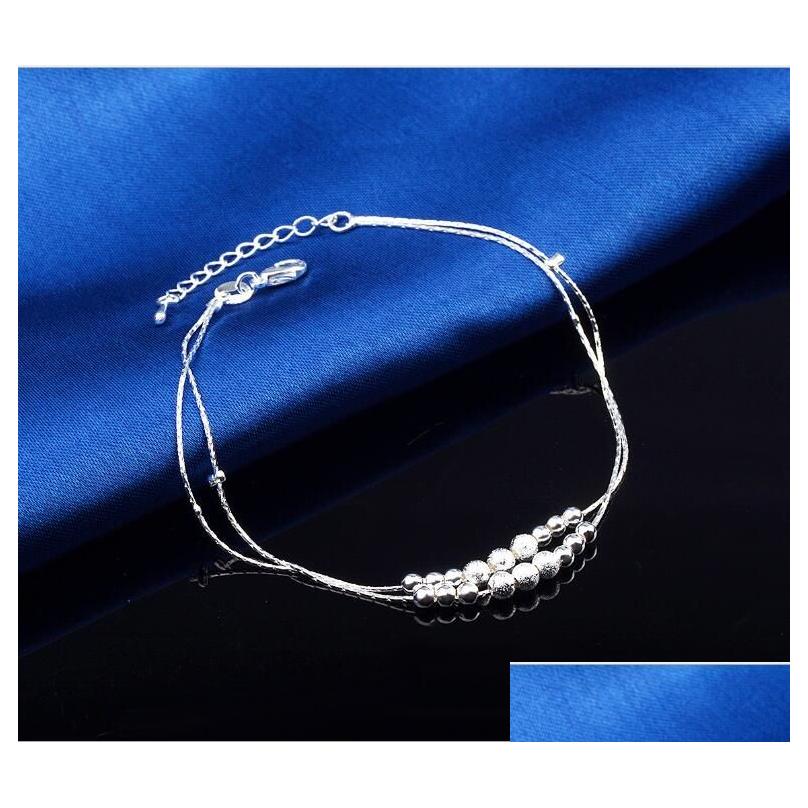 Anklets 925 Sterling Sliver Bracelet For Women Foot Jewelry Inlaid Zircon Ankle Bracelets On A Leg Personality Gifts Drop Delivery Dhgne