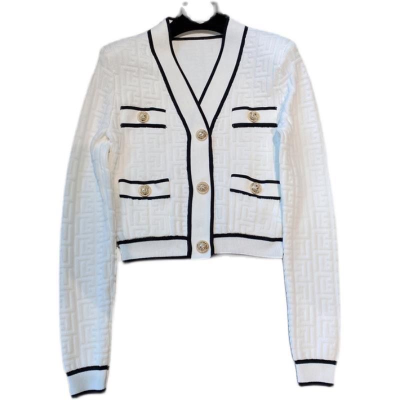 デザイナージャケットの女性ジャケットレディースコートデザイナー女性女性アウタースリムスウェットシャツ黒い白い長袖最高品質のラペルポロファッションチェストポケットコート