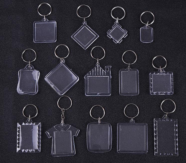 Party Favor DIY Acrylic Blank Photo Keychains T-shirt Shape Key Chains Insert Photo Key Rings 15 Styles SN882