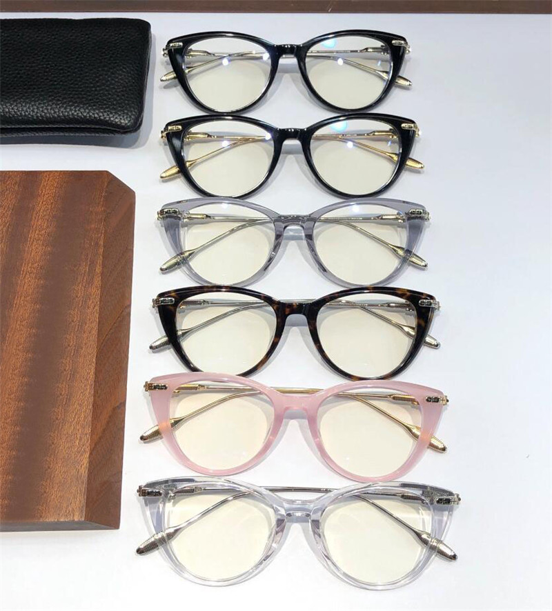 Nya modeoptiska glasögon Lover Populära Cat Eye Frame Simple Design Style Comfort to Wear Transparenta Glass Clear Lenses Eyewear Top Quality