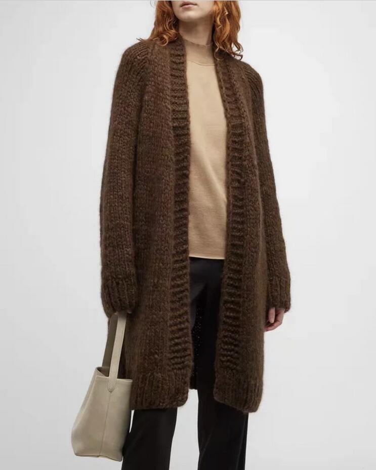 Hösten/vintern 2023 th ~ Row Cardigan Cardigan Loose Knit Cardigan Nisch Designtröja Ytterkläder för kvinnor