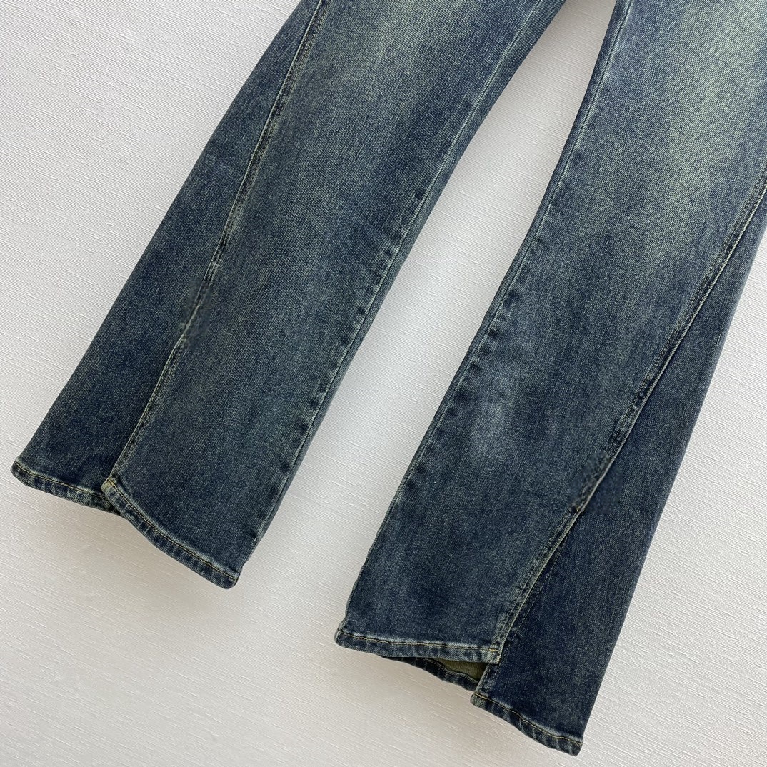 Kot bayan tasarımcı pantolon bacakları açık çatal sıkı kapris denim pantolonları ekle polar ekle sıcak zayıflama jean pantolon marka kadınlar giyim nakış baskısı f2