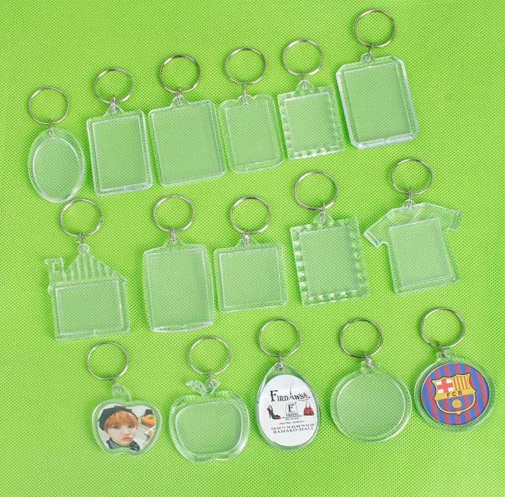 Party Favor DIY Acrylic Blank Photo Keychains T-shirt Shape Key Chains Insert Photo Key Rings 15 Styles SN882