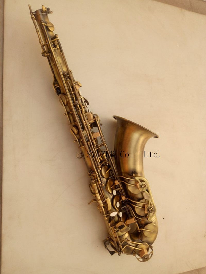 Model jakości profesjonalnej T-992 BB Tenor Saksofon Mosiężne instrument muzyczny Mat Antique Copper Abalone Shell z ustnikiem ustnika