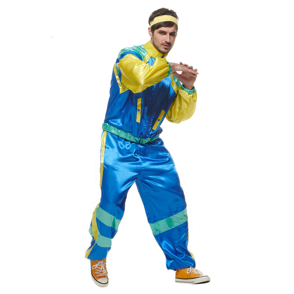 Cosplay Men's Awesome 80s Track Suit Vintage Tracksuit Cosplay Halloween Costume For Adult 2022 New Party Outfit Fancy Dresscosplay